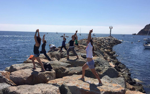 Miss Scuba celebrates PADI Women’s Dive Day on Catalina Island doing things female divers love: Scuba, Yoga and a Chocolate Circle 